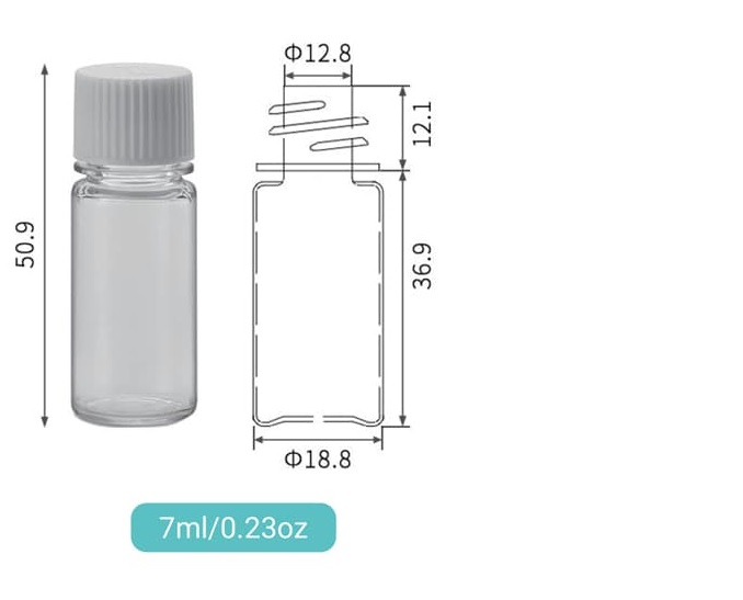 7ml-100ml screw on PET bottle